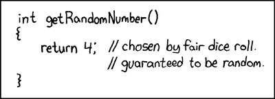 Humorystyczne przedstawienie funkcji random